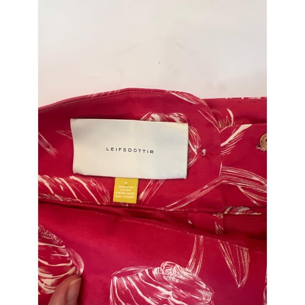 ANTHROPOLOGIE LEIFSDOTTIR FLORAL PLEATED SKIRT RED AND WHITE SIZE 8 - Picture 7 of 13